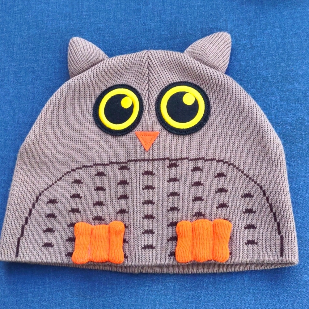 Neff Brown Hooters Owl Beanie Hat EUC